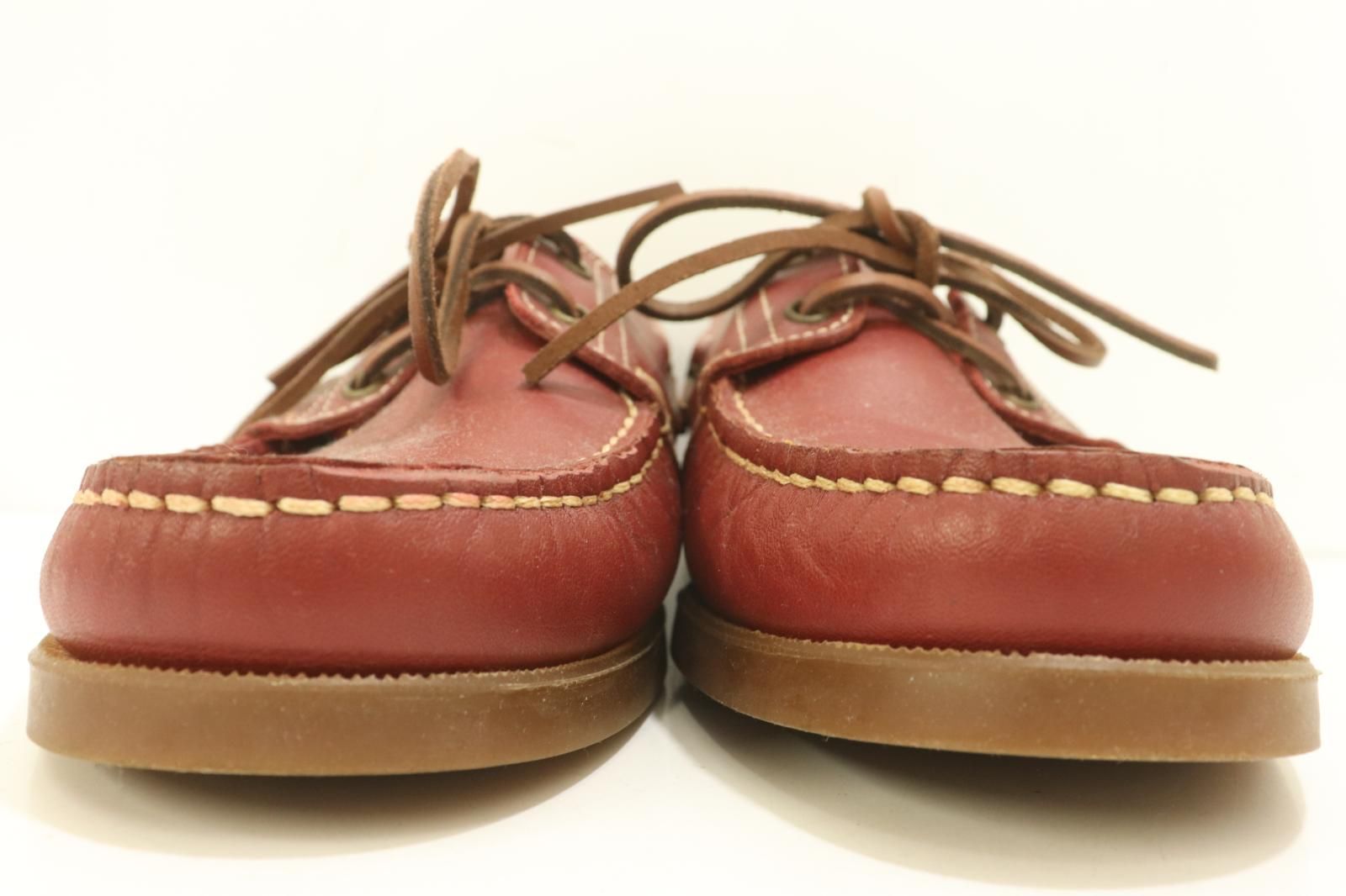 Paraboot メンズシューズ 8 デッキシューズ えんじ 無地