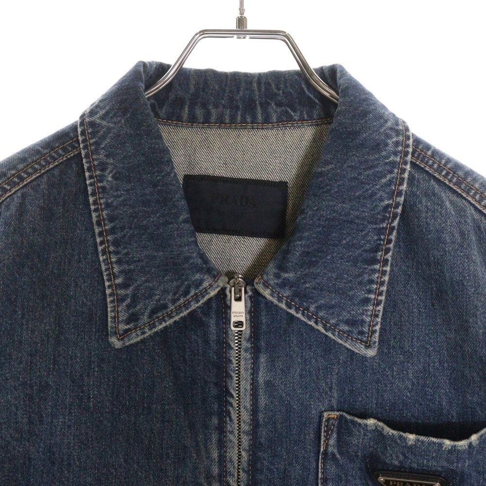 22AW PRADA プラダ トライングルロゴ デニム ベスト PRADA (プラダ) 22AW TRIANGLE LOGO DENIM VEST トライアングル
