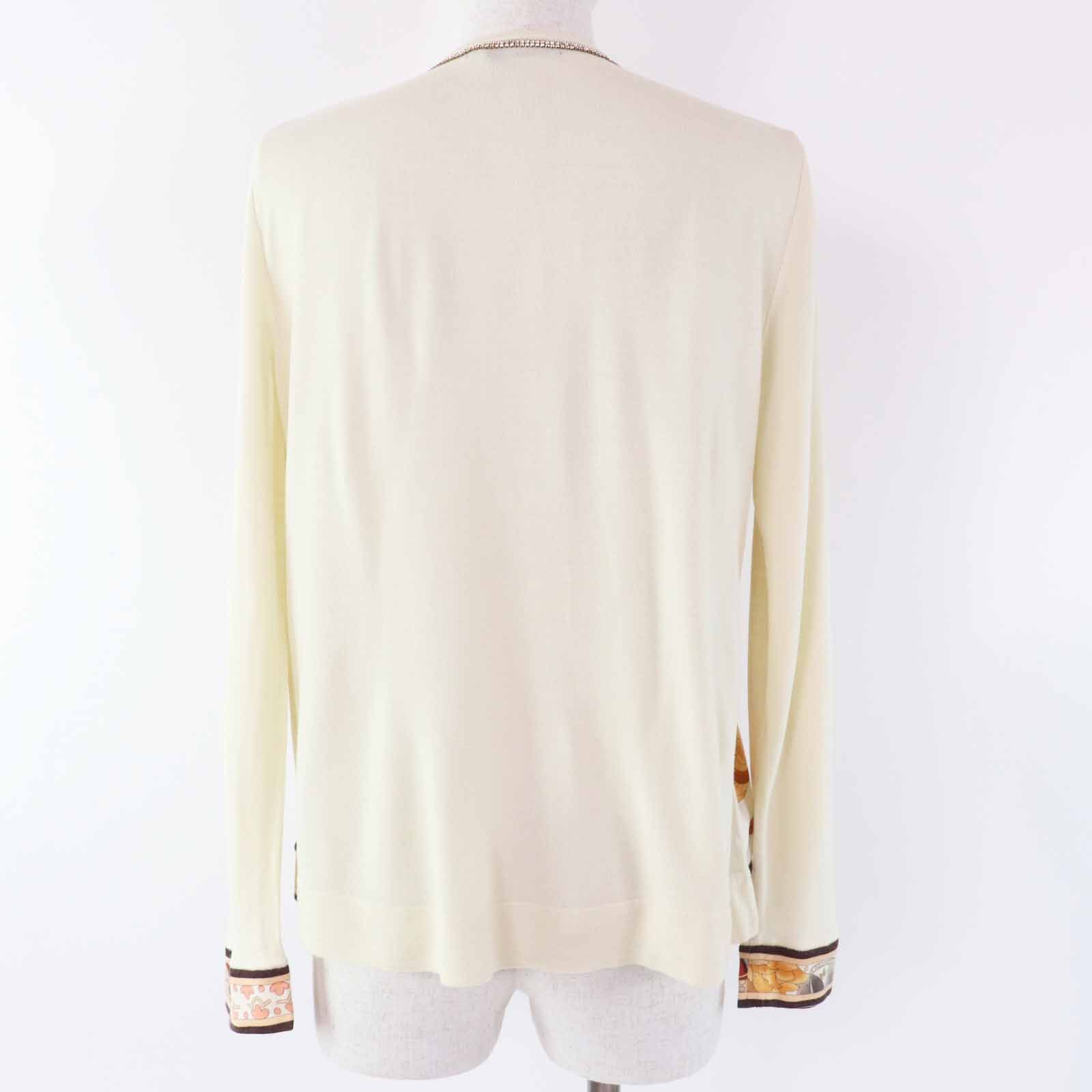 極美品◎LEONARD FASHION レオナール ファッション カシミヤ100％ ラインストーン装飾 ノーカラー カーディガン アイボリー マルチ LL 日本製 正規品 レディース 極美品◎LEONARD FASHION レオナール ファッション カシミヤ100