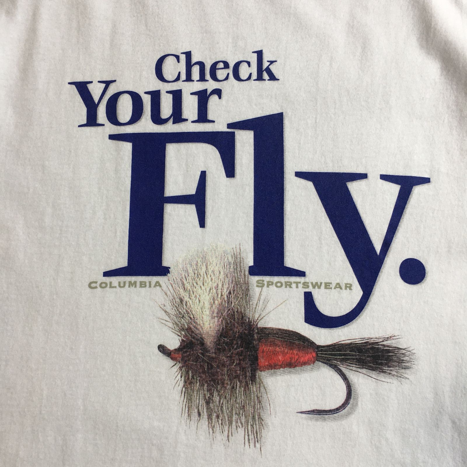 90s Columbia Check Your Fly Printed T-shirt コロンビア