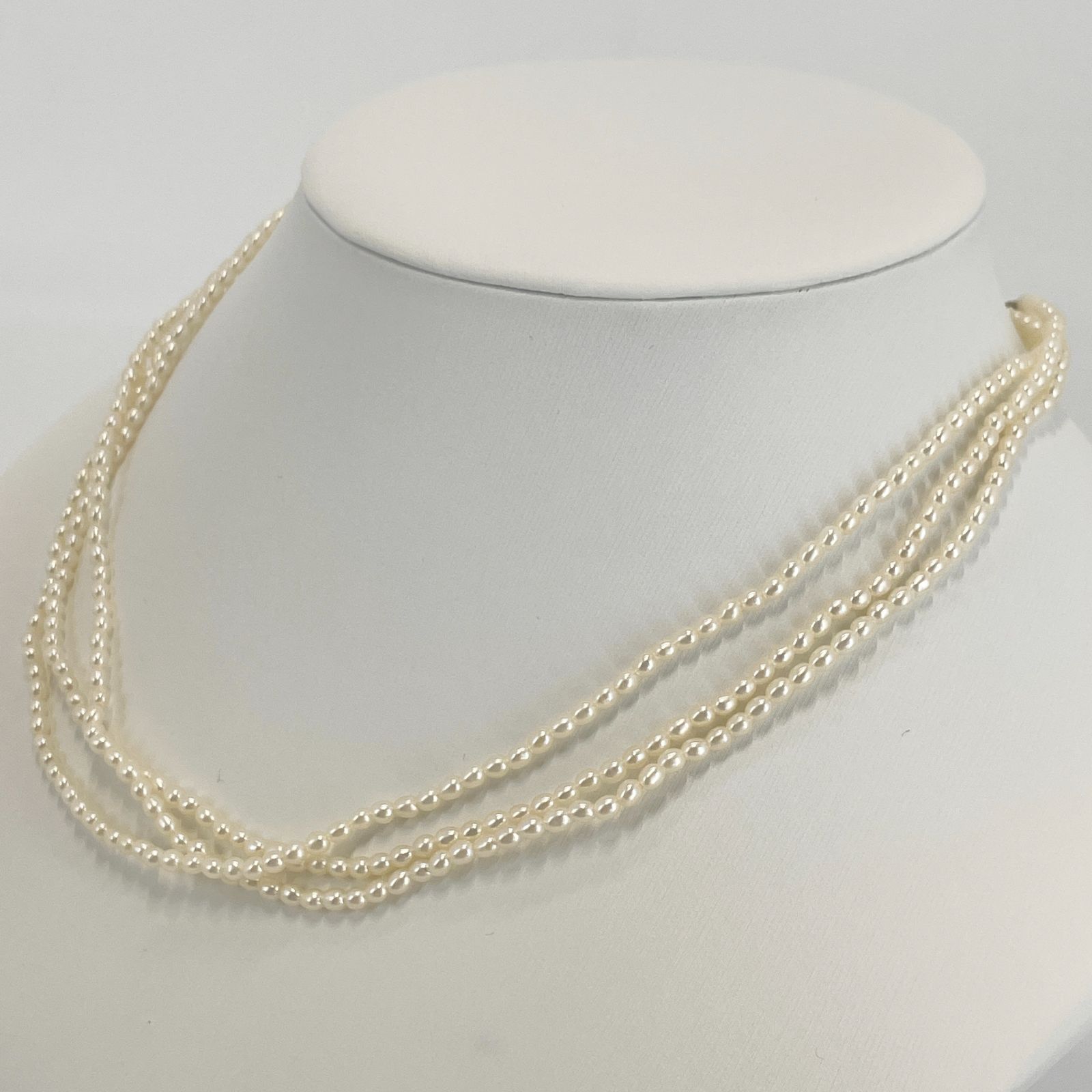 205【ミキモト】K18 ベビーパール　約3.4-3.9mm ネックレス　リボン 205【ミキモト】K18 ベビーパール 約3.4-3.9mm ネックレス