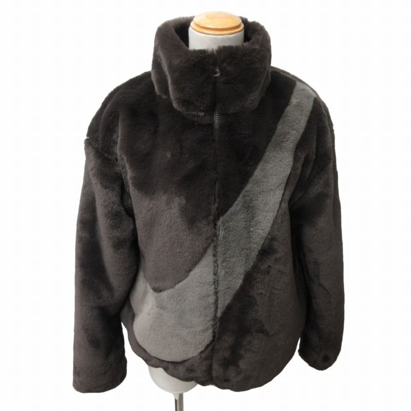 ナイキ NIKE 美品 AS W NSW JKT FAUX FUR SWSH VELVET フェイクファー ...