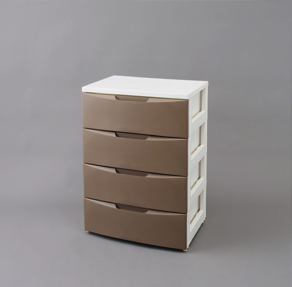 アイリスオーヤマ チェスト 4段 ルーム ホワイト ブラウン プラスチック RC-554 IRIS OHYAMA