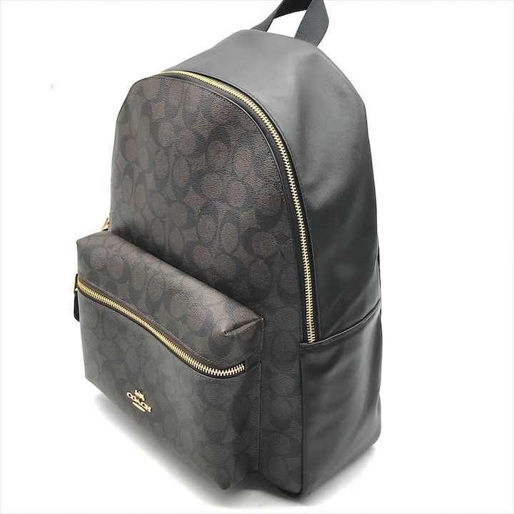 超美品 COACH コーチ シグネチャー PVC レザー リュック バック パック