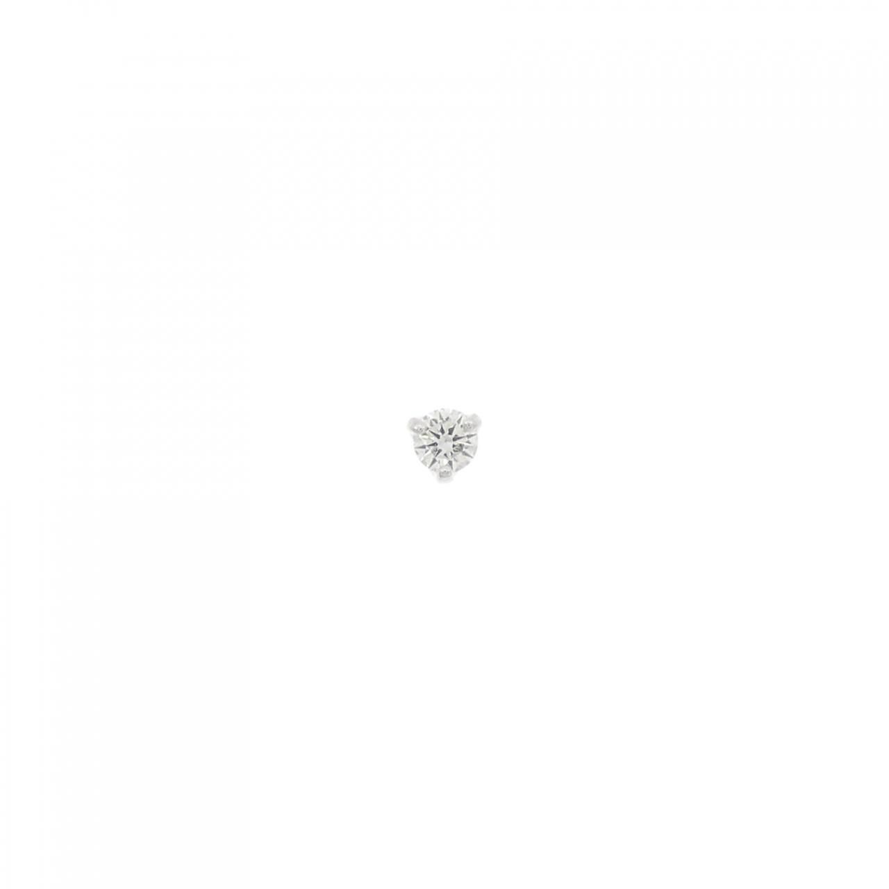 PT900 ソリティア ダイヤモンド ピアス 0.06CT 片耳