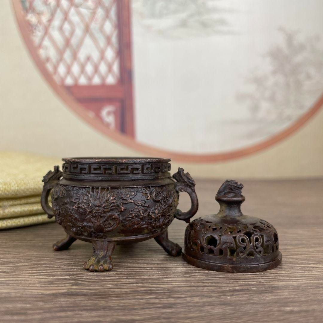 銅器  瓜形祥雲薫香炉  香道具  茶寵  工芸品  美術品 置物 銅器 瓜形祥雲薫香炉 香道具 茶寵 工芸品 美術品 置物