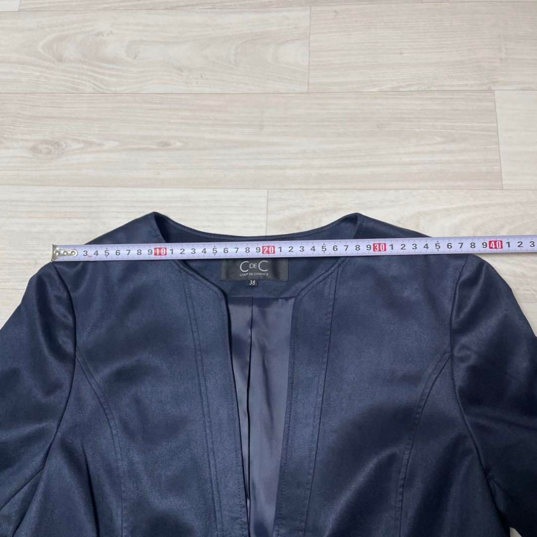 CdeC クードシャンス ネイビー ノーカラージャケット 38 ネイビー 日本