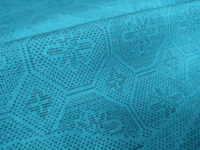 平和屋着物▽本場大島紬 単衣 亀甲花文 140亀甲 正絹 逸品 DAAV5207az  