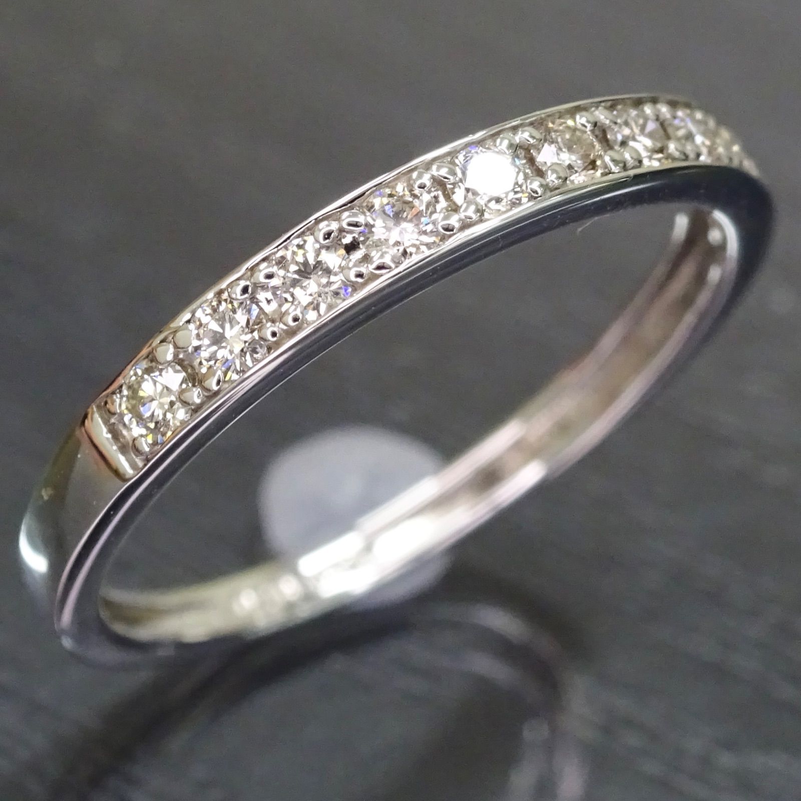 プラチナ pt950 ハーフ エタニティ 天然ダイヤモンド 0.20ct リング 