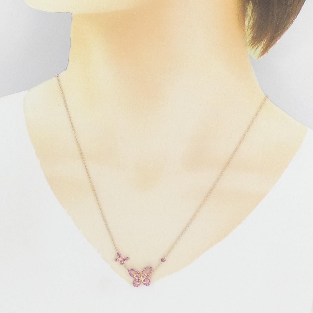 グラフ ダブル バタフライ シルエット ネックレス RGP745 ダブル