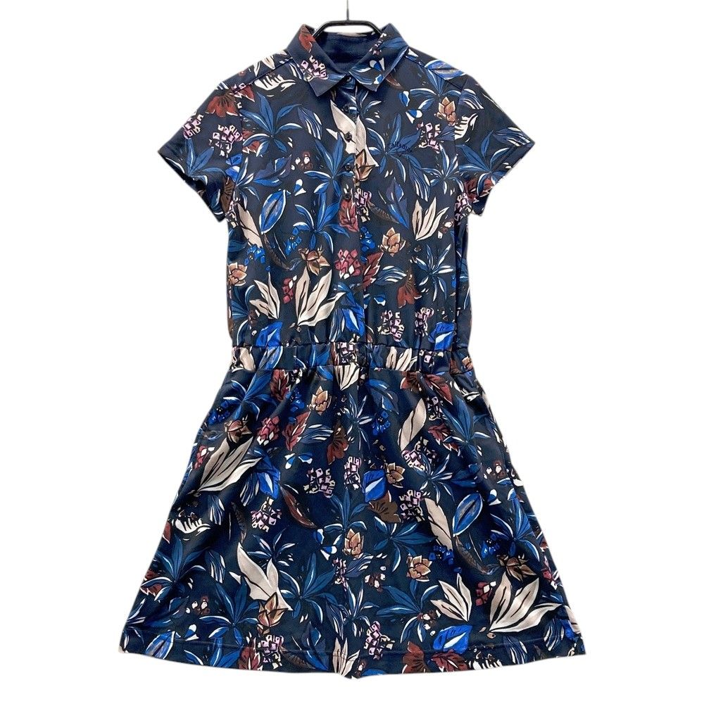 サイズ：M CALLAWAY キャロウェイ 半袖ポロ ワンピース ボタニカル柄