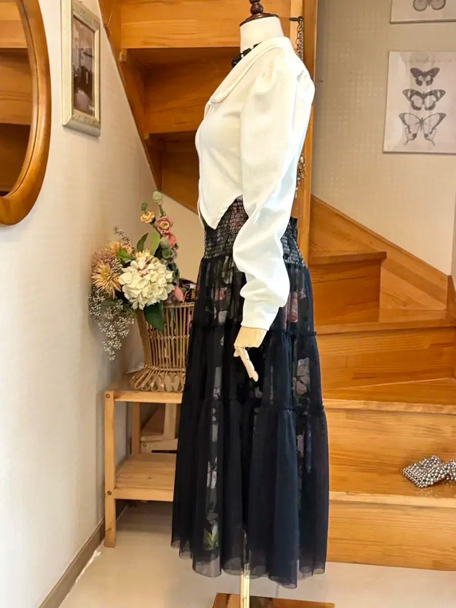 チュールボリュームスカート （CHARCOALGREY） アニュアンス anuans チュールボリュームスカート （CHARCOALGREY