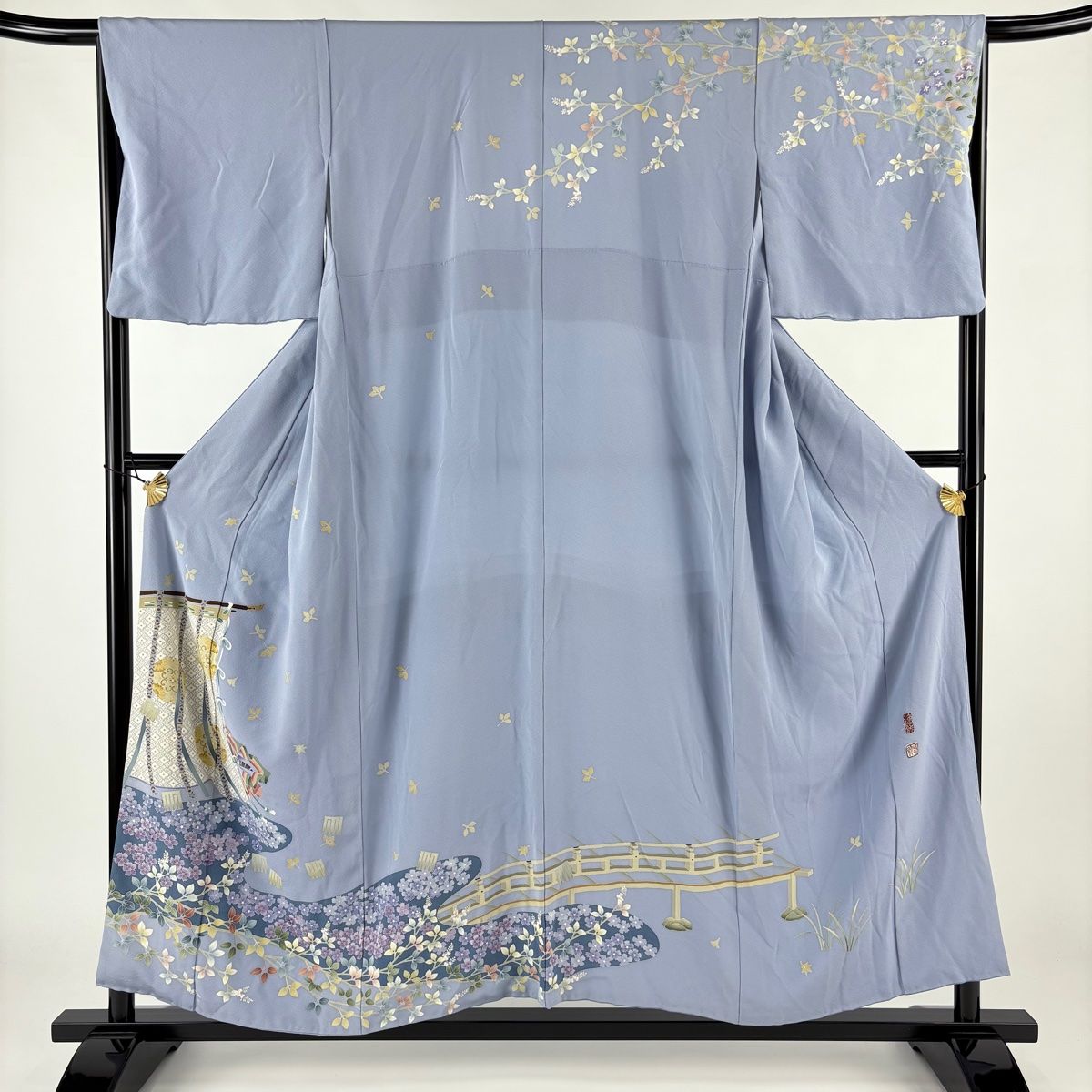 ★専用★未使用品 訪問着 薄い青緑 雀 スズメ 身丈155cm 裄丈63cm 袷 ☆専用☆未使用品 訪問着 薄い青緑 雀 スズメ 身丈155cm 裄丈