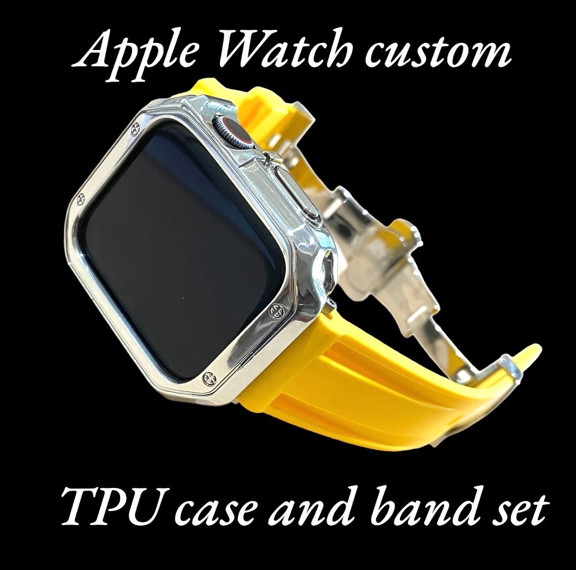 42mm シリコン AppleWatch カバー ラバーベルト - ラバーベルト