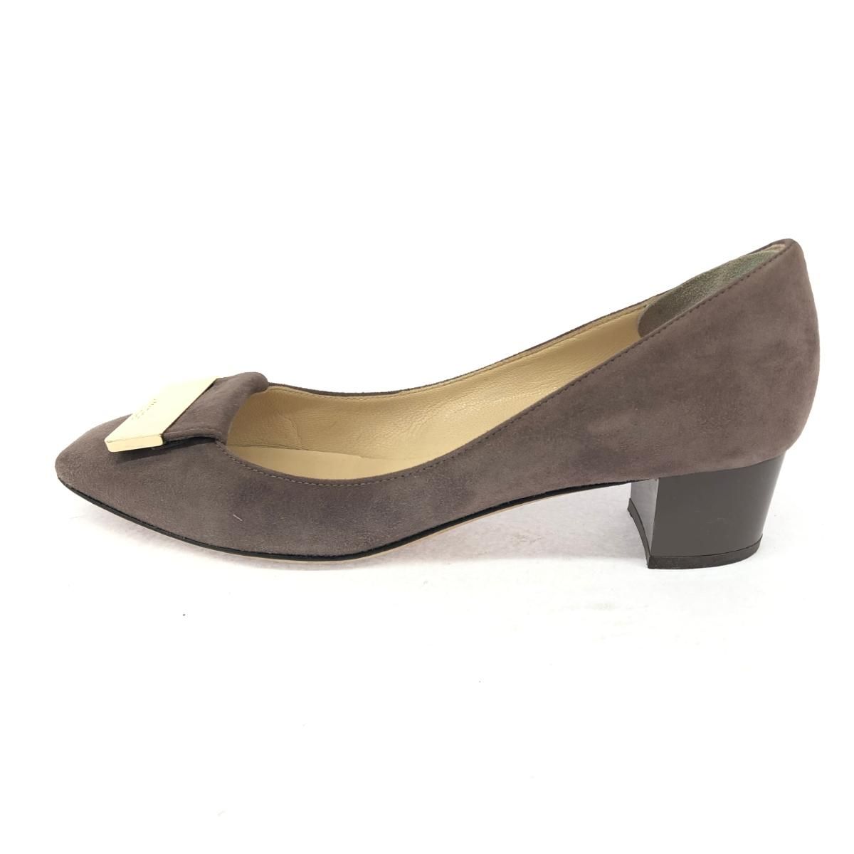 JIMMY CHOO ジミーチュウ バックルロゴパンプス/スウェード 表記