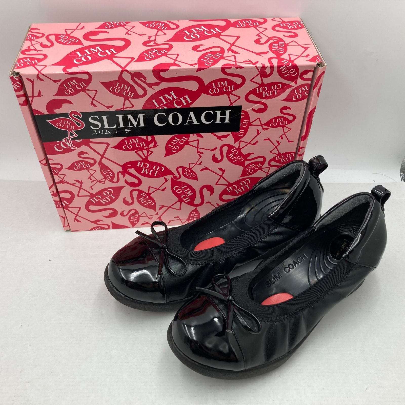 01m343 SLIMCOACH スリムコーチ バレエシューズ 24.5cm ブラック