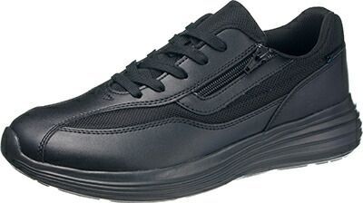 ASAHI アサヒシューズ RLX 011 BK 26 KF73313 BLK | 26cm スニーカー シューズ 靴 脱ぎ履き簡単 快適 厚みのあるソール クッション性 外ファスナー付き カジュアル シンプル ユニセックス 男女兼用 ベー