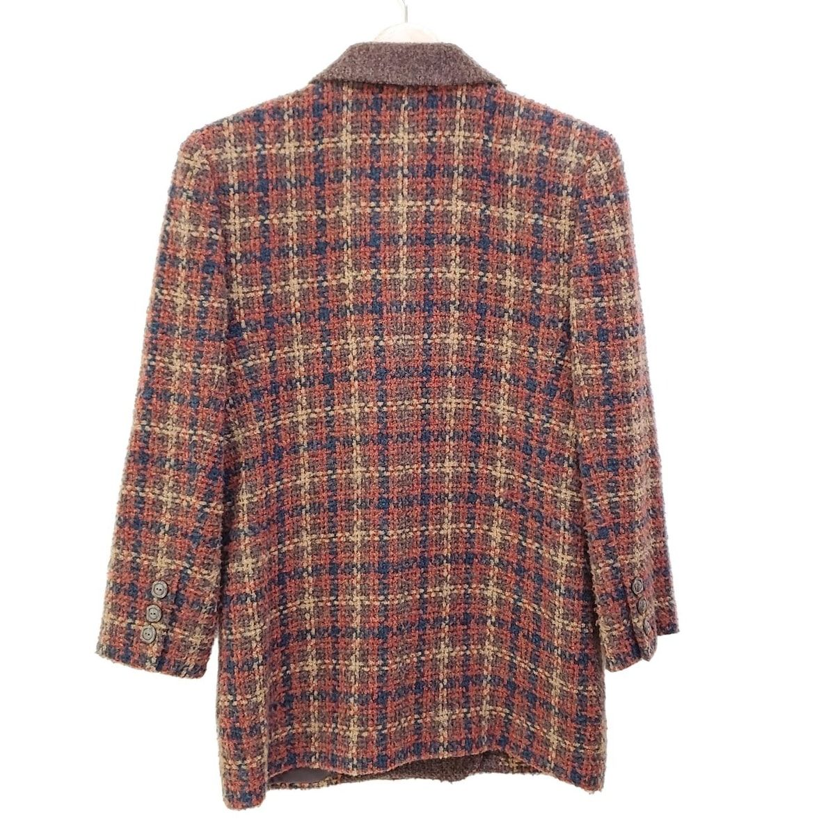 Leilian レリアン コート サイズ9 M レディース - ダークブラウン×ブラウン×マルチ 長袖 ツイード 秋 冬