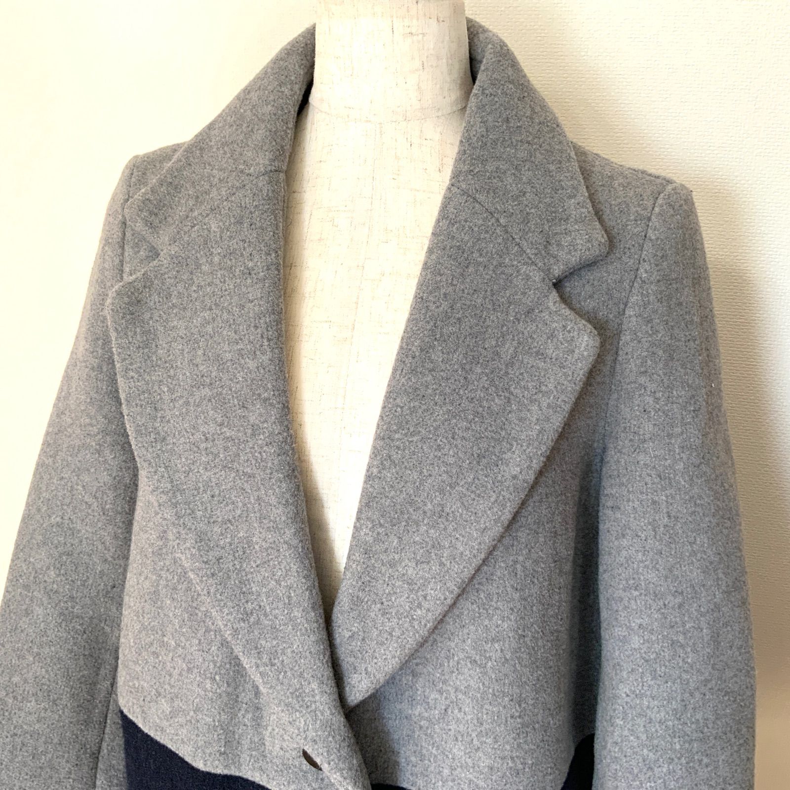 美品 MURUA ムルーア バイカラー チェスターコート