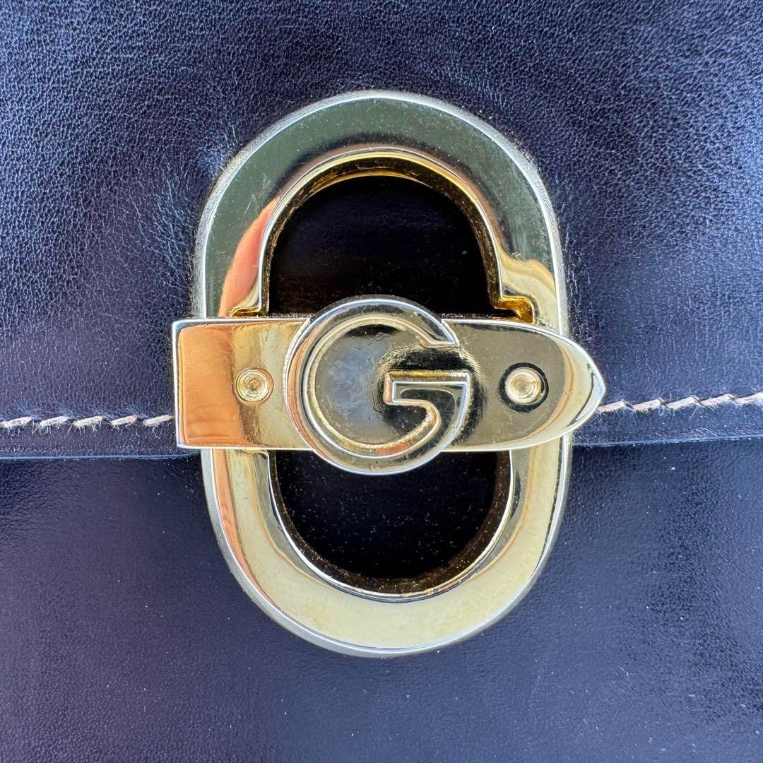 激レア グッチ OLDGUCCI チ Gターンロックオールレザーショルダー 