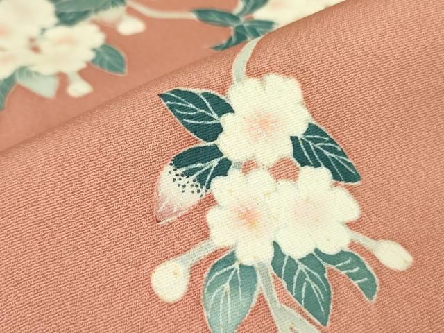 平和屋着物▽訪問着 単衣 中国三大刺繍 汕頭刺繍 スワトウ刺繍 雪輪花