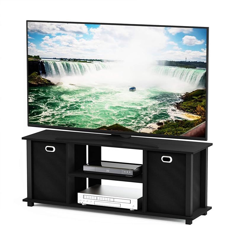 フリノ Furinno Econ テレビ台 ブラック 収納ボックス付 日本正規輸入品 0