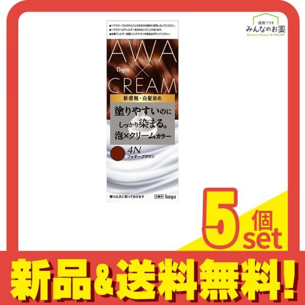 ビゲン 泡クリームカラー 白髪用 4Nフォギーブラウン 1組入 5個セット まとめ売り
