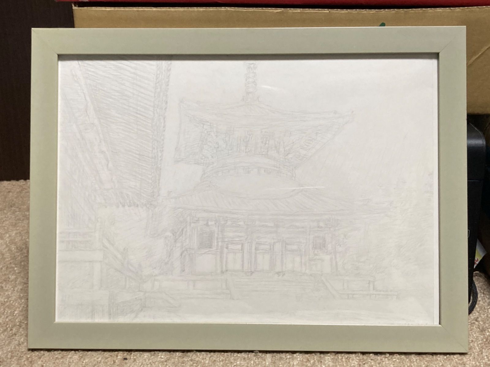 小磯良平 複製画 1978制作 若い女 エッチング サイン 額装 小磯良平