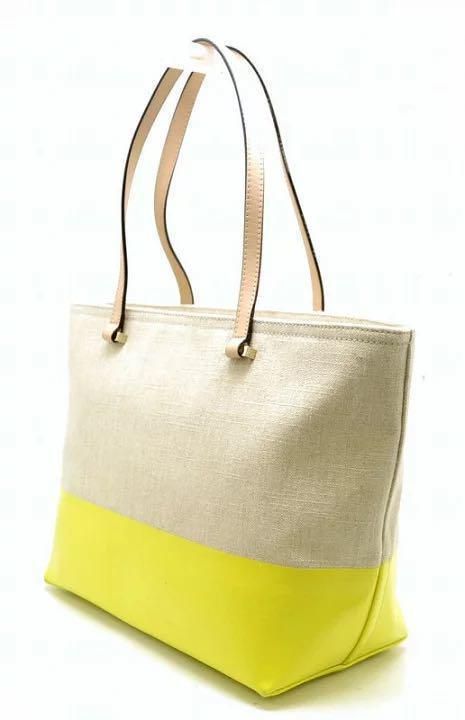 ★新品★ kate spade ショルダーベージュ×黄色 キャンバス ケイスペ ☆新品☆ kate spade ショルダーベージュ×黄色 キャンバス