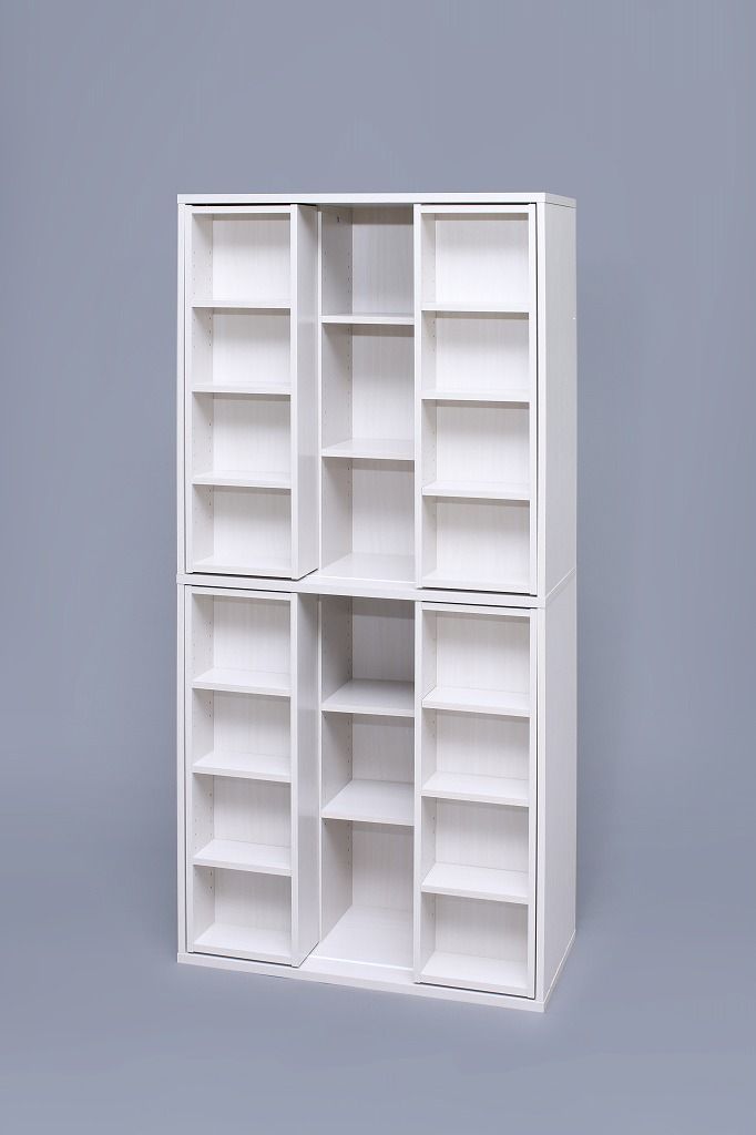 アイリスオーヤマ スライドブックシェルフ 本棚 コミック ラック 大容量 スライド ハイタイプ 幅約89×奥行約43×高さ約181cm オフホワイト BKS-1890S IRIS OHYAMA