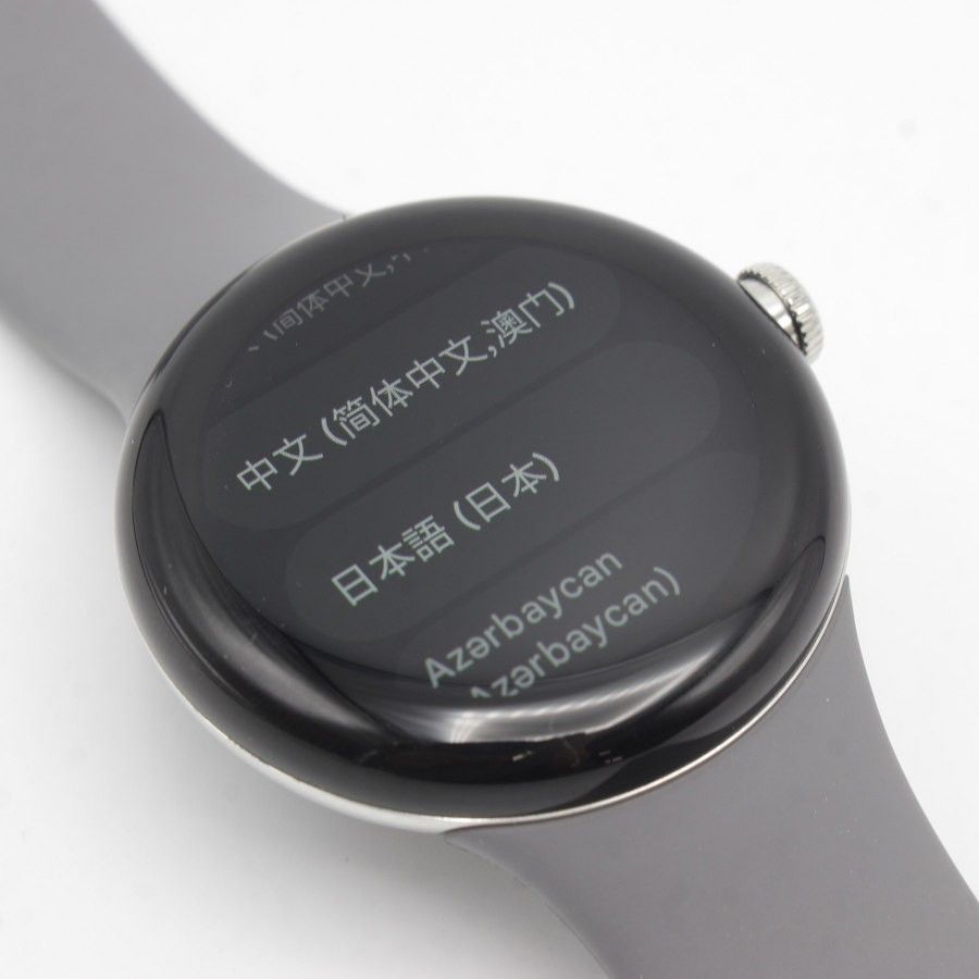 【美品】Google Pixel Watch LTE GA04311-TW Polished Silver ステンレス ケース/Charcoal  アクティブ バンド スマートウォッチ グーグル ピクセルウォッチ 本体