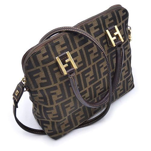 フェンディ バッグ FENDI キャンバスxレザー ズッカ柄 2WAY 
