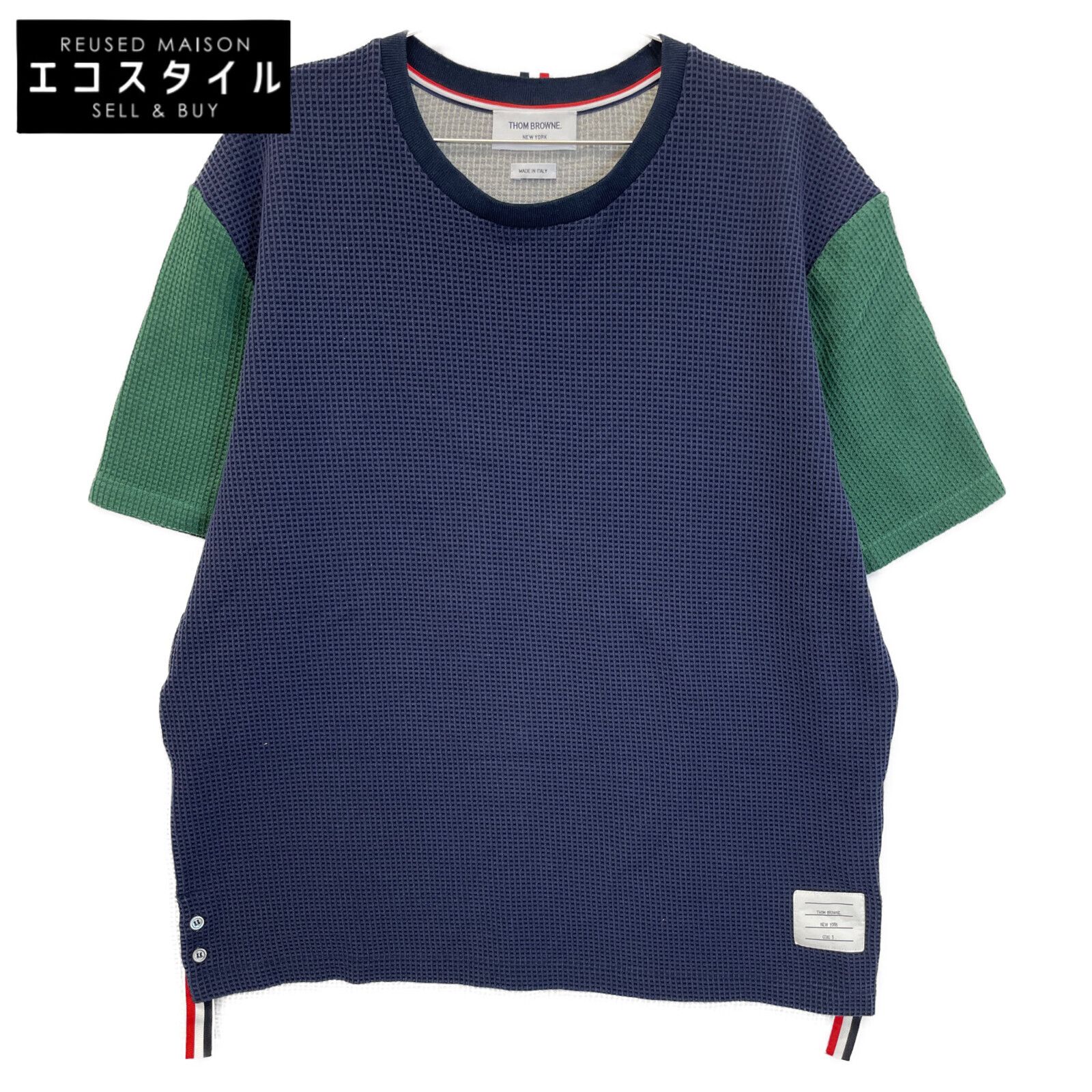 THOM BROWNE トムブラウン MJS230F-J0003-309 ﾌｧﾝﾐｯｸｽ ﾜｯﾌﾙ生地 Tｼｬﾂ 5