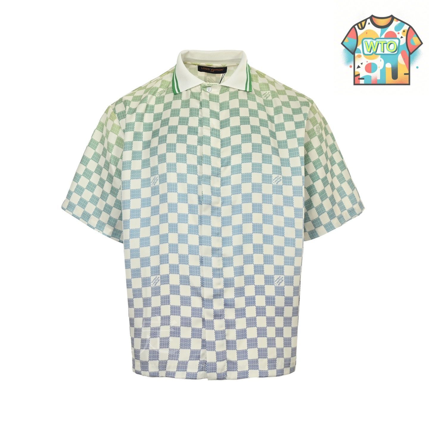 今日特価】Louis Vuitton グラデーションダミエポロシャツ-2