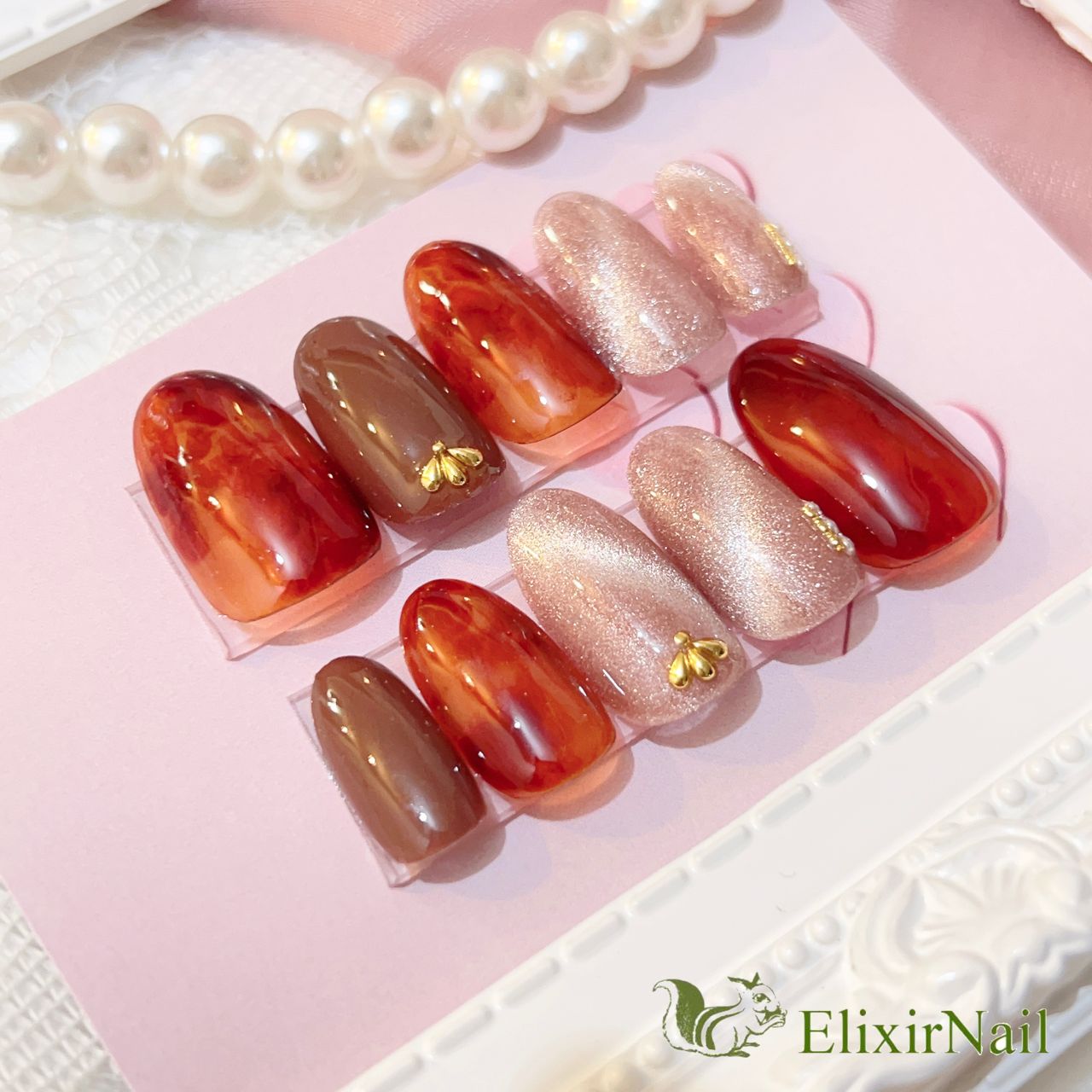 秋べっ甲ニュアンスネイル ラメ シェル アイボリー ベージュマグネット 金箔 ベージュマグネットべっ甲ニュアンスネイル シェル アイボリー 韓国