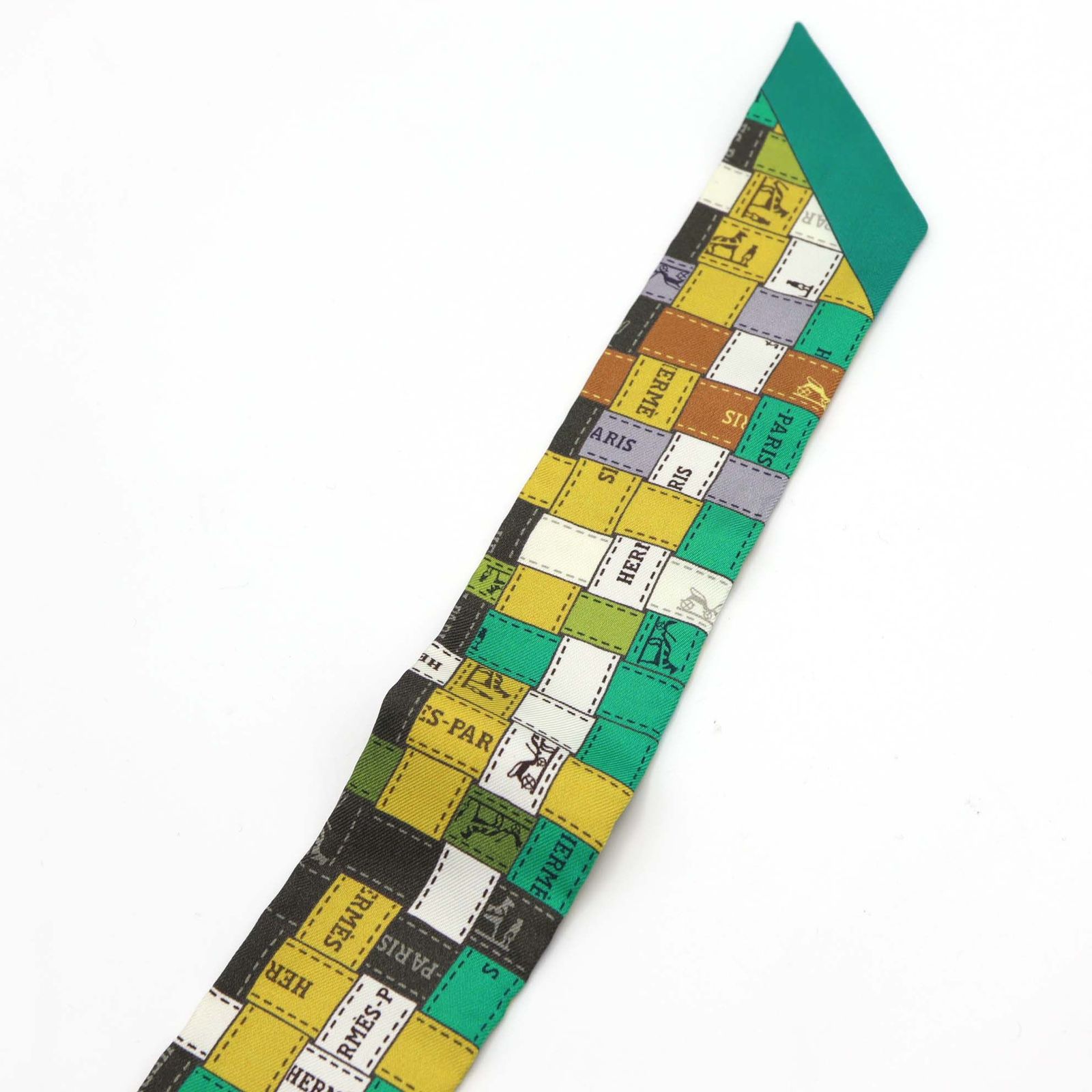 HERMES エルメス ツイリー ボルデュック チェック シルク100％ 服飾