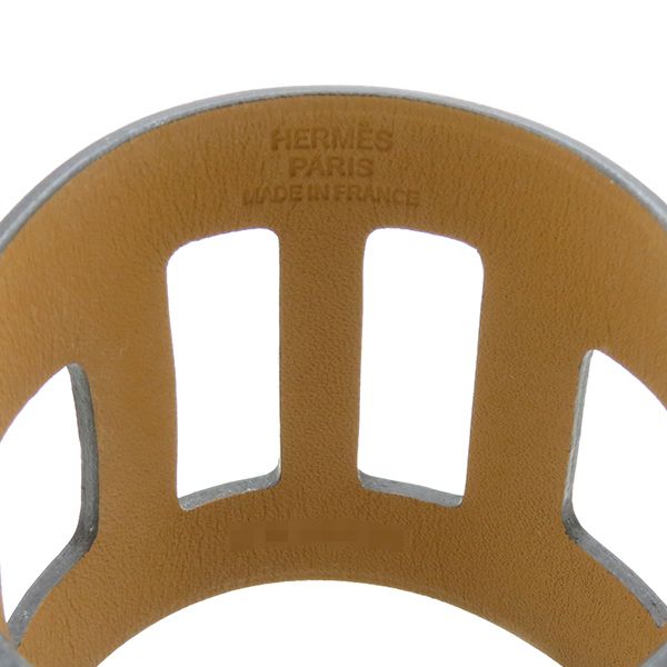 エルメス HERMES ブレスレット パランクス レザー メタル エトゥープ  