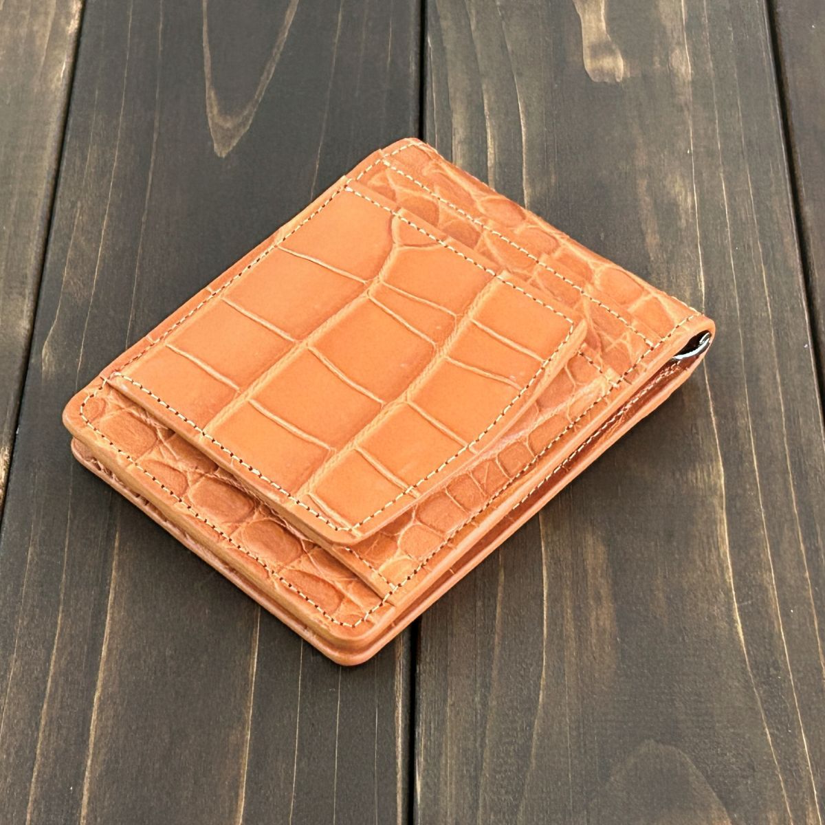 クロコダイル 無双 マネークリップ アンバー