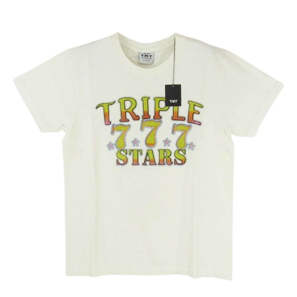 TMT ティーエムティー スター STARS 限定 TシャツS ホワイト白777 TMT ティーエムティー TST-F10SP04 TRIPLE 777 STARS ロゴ