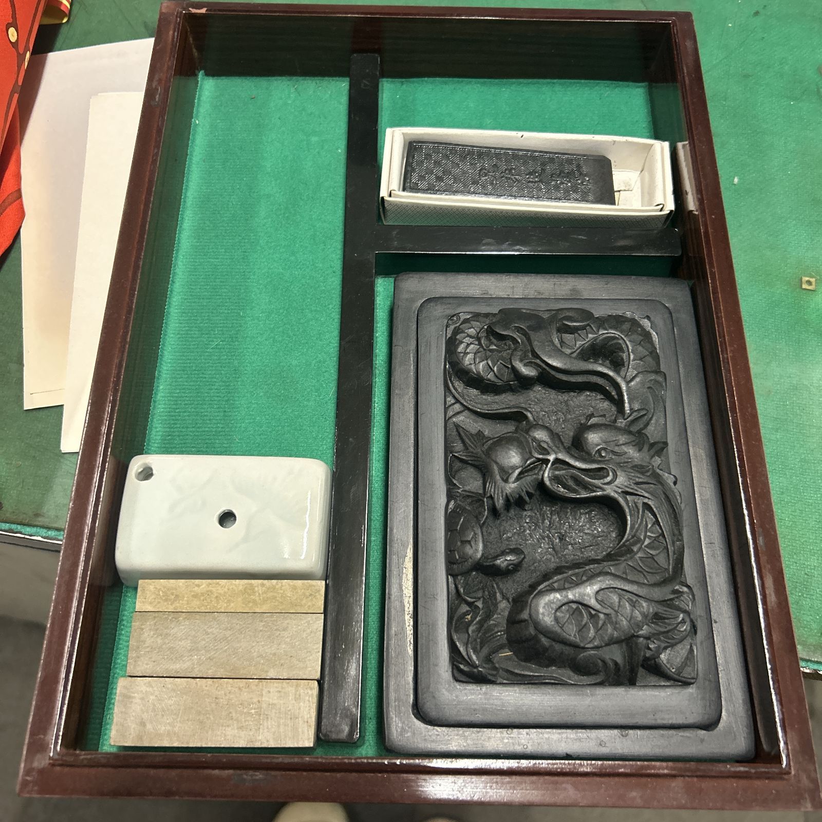 書道具 銅器七宝 水滴 共箱 V 8289 書道具 銅器七宝 水滴 共箱 水滴