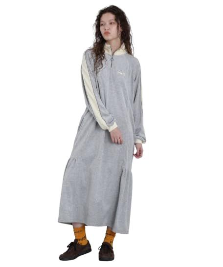 アヴィレックス WEB-DEPOT Exclusive FLARE VELOR ONEPIECE フ ー ベロア ワンピース レディース S 020 グレー 783-4217604