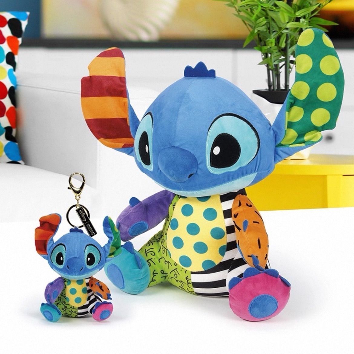 2点 Disney x enesco ディズニー スティッチ Stitch アーティストRomero Brittoコラボレーション ぬいぐるみ本体 ぬいぐるみストラ