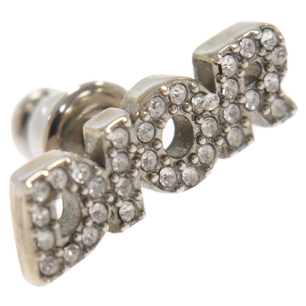 DIOR (ディオール) クリスタルロゴ ラインストーン ピアス シルバー