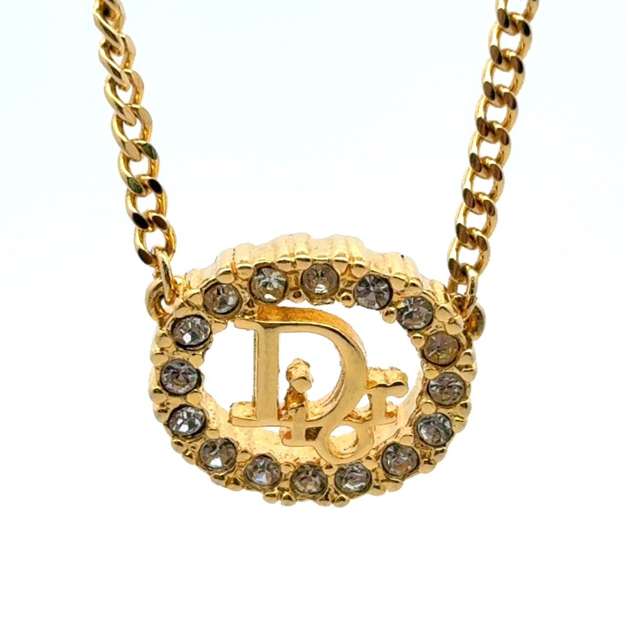 Dior ストーン付きDロゴネックレス【283】 25品/A048648-2/NS3000/X083-23/ Christian Dior クリスチャン