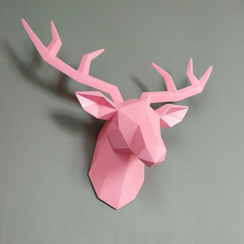 壁掛けオブジェ 鹿 レトロ インテリア 北欧 彫刻 ウォールアート ハンティングトロフィー リビング 玄関 装飾品 おしゃれ 置物 雑貨 4色