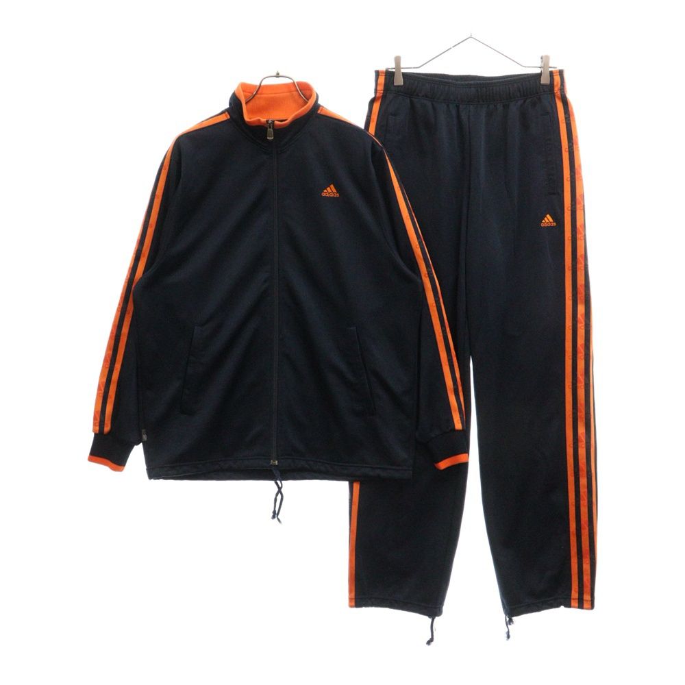 adidas ネイビーオレンジ ジャージ トラックパンツジャケット セットアップ
