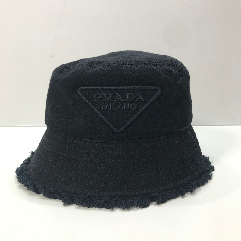 品 PRADA プラダ 1HC137 2FMB フリンジ バケット ハット ロゴ 刺繍 23SS 183-251001-mh-03-fuz