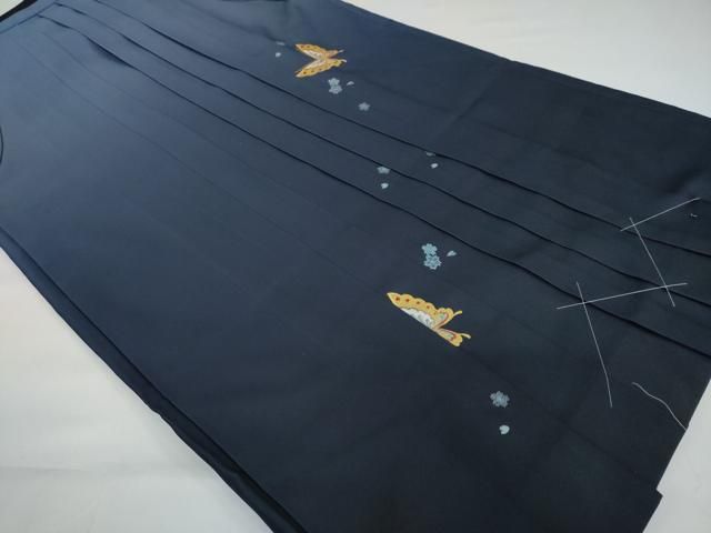 平和屋着物●女性 行灯袴 総刺繍 花蝶文 暈し染め 金糸 洗える着物 ♥ DAAY5254ud