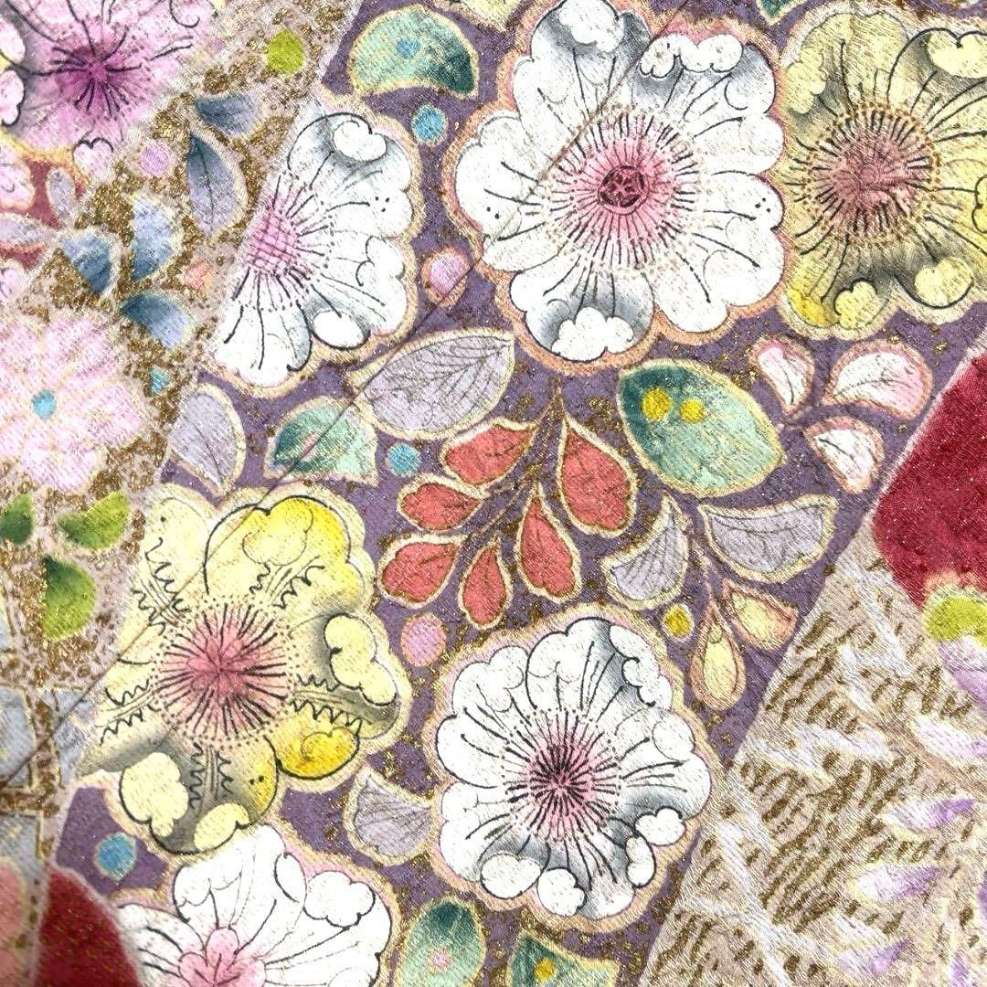 振袖　金通し　辻ヶ花　熨斗　七宝　藤の花　成人式 晴れの日 着物 045a 振袖 金通し 辻ヶ花 熨斗 七宝 藤の花 成人式 晴れの日 着物