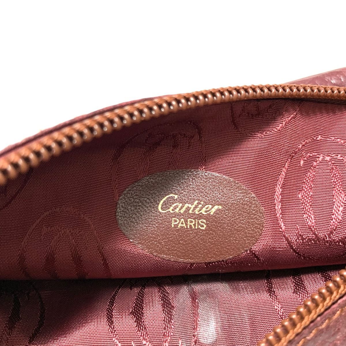 Cartier(カルティエ) ポーチ マストライン ボルドー×ゴールド レザー